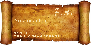 Puia Ancilla névjegykártya